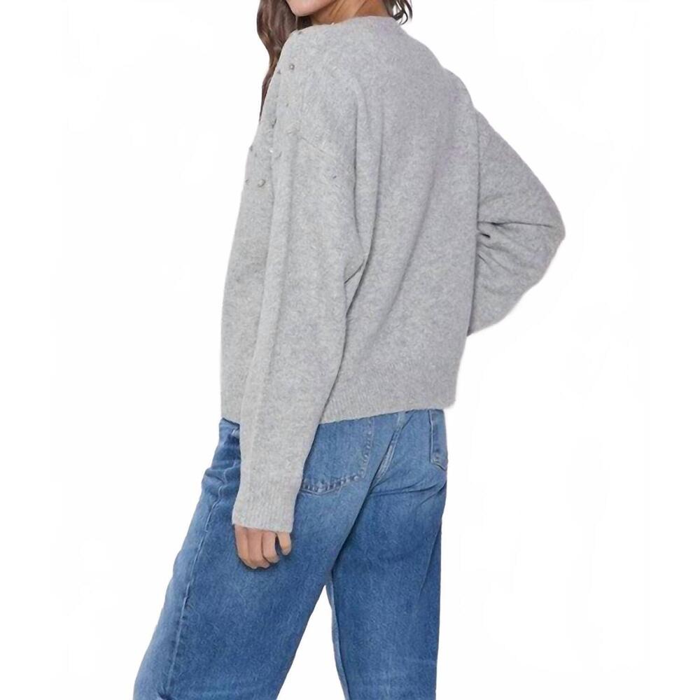 NEW ABLE rhinestone sweater in heather grey - Picture 3 of 6